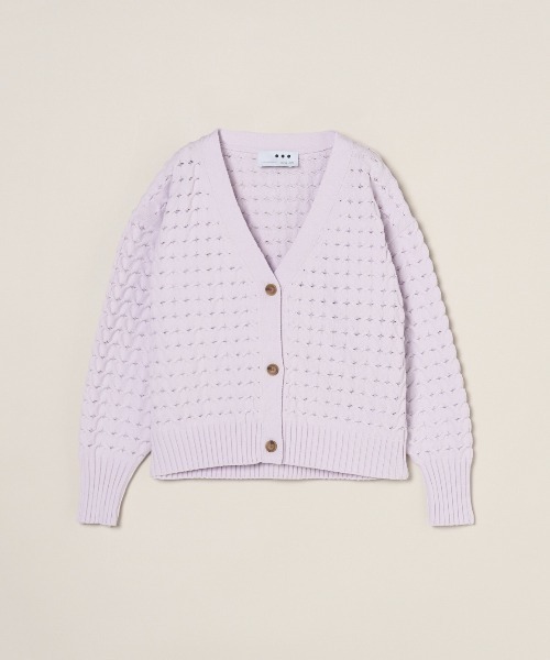 three dots(スリードッツ)の「スポンジースムース メッシュカーディガン(カーディガン/ボレロ・レディース・ネイビー/ホワイト/レッド/レモンイエロー/ミント/パープル/ブルー・SMALL)」の5枚目の写真
