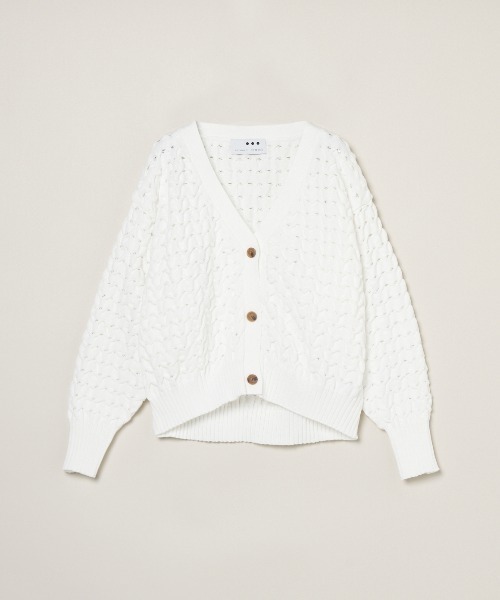 three dots(スリードッツ)の「スポンジースムース メッシュカーディガン(カーディガン/ボレロ・レディース・ネイビー/ホワイト/レッド/レモンイエロー/ミント/パープル/ブルー・SMALL)」の9枚目の写真