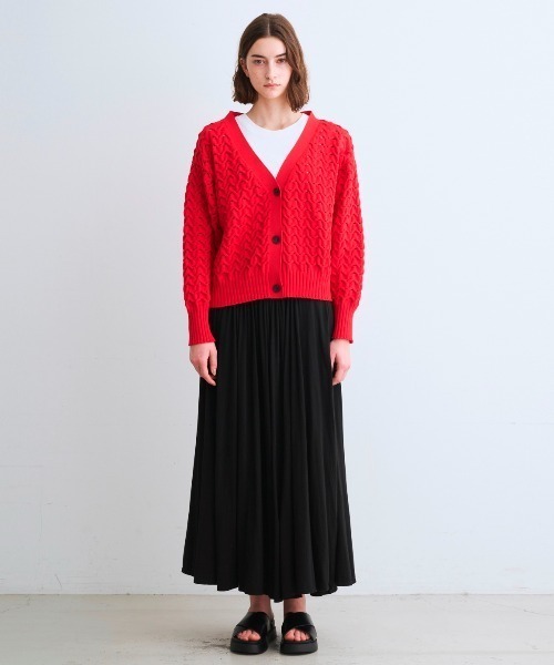 three dots(スリードッツ)の「スポンジースムース メッシュカーディガン(カーディガン/ボレロ・レディース・ネイビー/ホワイト/レッド/レモンイエロー/ミント/パープル/ブルー・SMALL)」の17枚目の写真