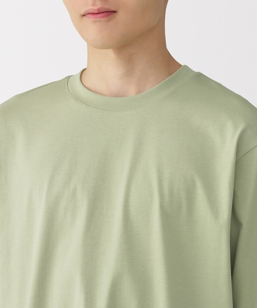 無印良品（ムジルシリョウヒン）の「紳士　天竺編みクルーネック長袖Ｔシャツ（Tシャツ/カットソー・メンズ・グレー/ブルー/ブラック/ホワイト/オレンジ系/グリーン系/ダークネイビー・S/M/L/XL）」の11枚目の写真