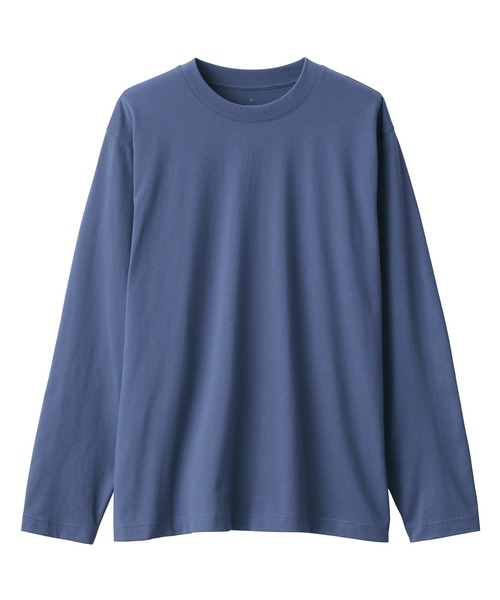 無印良品（ムジルシリョウヒン）の「紳士　天竺編みクルーネック長袖Ｔシャツ（Tシャツ/カットソー・メンズ・グレー/ブルー/ブラック/ホワイト/オレンジ系/グリーン系/ダークネイビー・S/M/L/XL）」の18枚目の写真