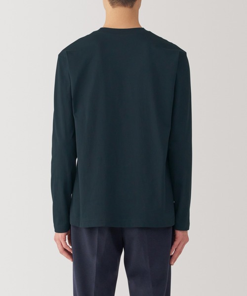 無印良品（ムジルシリョウヒン）の「紳士　天竺編みクルーネック長袖Ｔシャツ（Tシャツ/カットソー・メンズ・グレー/ブルー/ブラック/ホワイト/オレンジ系/グリーン系/ダークネイビー・S/M/L/XL）」の22枚目の写真