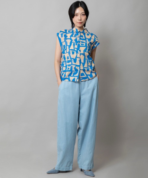 Munich(ミューニック)の「【DEVEAUX】コットンプリントバルーンシャツ(シャツ/ブラウス・レディース・ブラック/ブラウン/ブルー・FREE)」の13枚目の写真