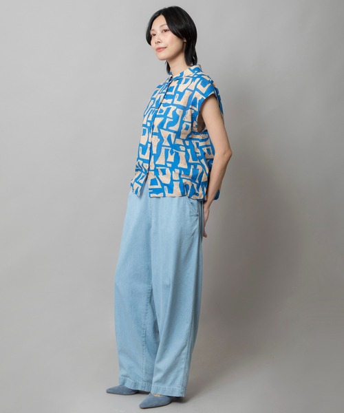 Munich(ミューニック)の「【DEVEAUX】コットンプリントバルーンシャツ(シャツ/ブラウス・レディース・ブラック/ブラウン/ブルー・FREE)」の14枚目の写真