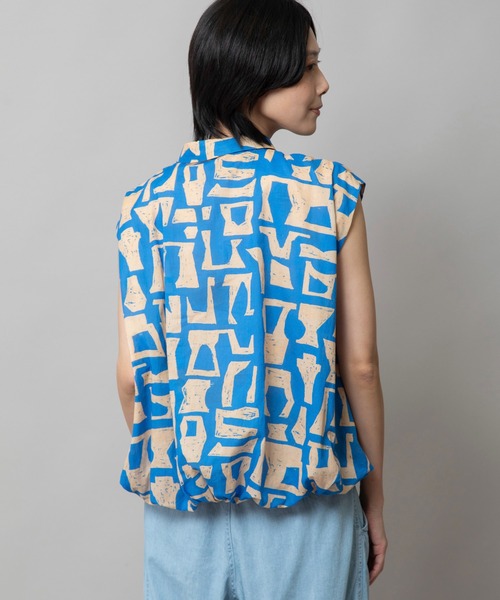 Munich(ミューニック)の「【DEVEAUX】コットンプリントバルーンシャツ(シャツ/ブラウス・レディース・ブラック/ブラウン/ブルー・FREE)」の16枚目の写真