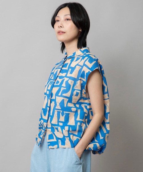 Munich(ミューニック)の「【DEVEAUX】コットンプリントバルーンシャツ(シャツ/ブラウス・レディース・ブラック/ブラウン/ブルー・FREE)」の17枚目の写真