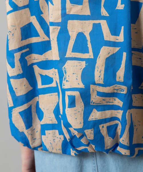 Munich(ミューニック)の「【DEVEAUX】コットンプリントバルーンシャツ(シャツ/ブラウス・レディース・ブラック/ブラウン/ブルー・FREE)」の11枚目の写真