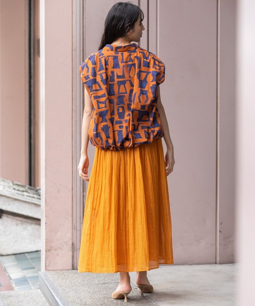 Munich(ミューニック)の「【DEVEAUX】コットンプリントバルーンシャツ(シャツ/ブラウス・レディース・ブラック/ブラウン/ブルー・FREE)」の5枚目の写真