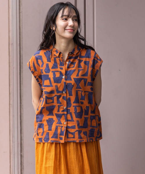 Munich(ミューニック)の「【DEVEAUX】コットンプリントバルーンシャツ(シャツ/ブラウス・レディース・ブラック/ブラウン/ブルー・FREE)」の21枚目の写真