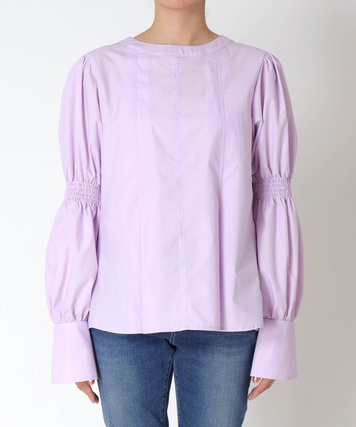 Three Four Time(スリーフォータイム)の「ギャザースリーブブラウス(シャツ/ブラウス・レディース・オフホワイト/ピンク・FREE)」の16枚目の写真