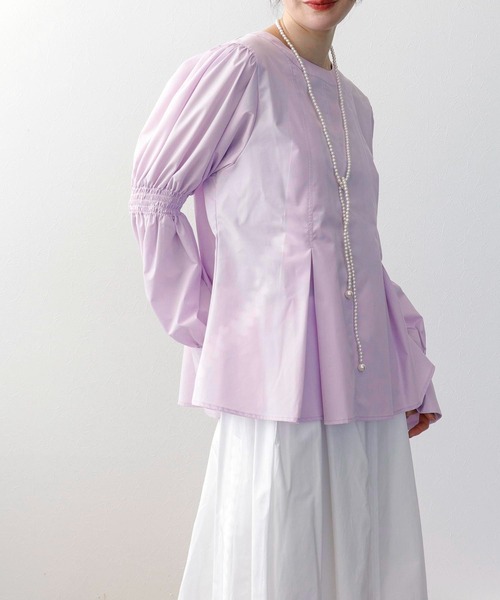 Three Four Time(スリーフォータイム)の「ギャザースリーブブラウス(シャツ/ブラウス・レディース・オフホワイト/ピンク・FREE)」の9枚目の写真