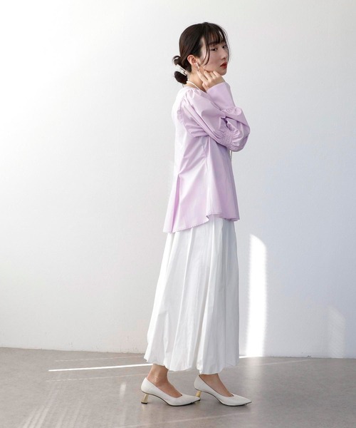 Three Four Time(スリーフォータイム)の「ギャザースリーブブラウス(シャツ/ブラウス・レディース・オフホワイト/ピンク・FREE)」の13枚目の写真