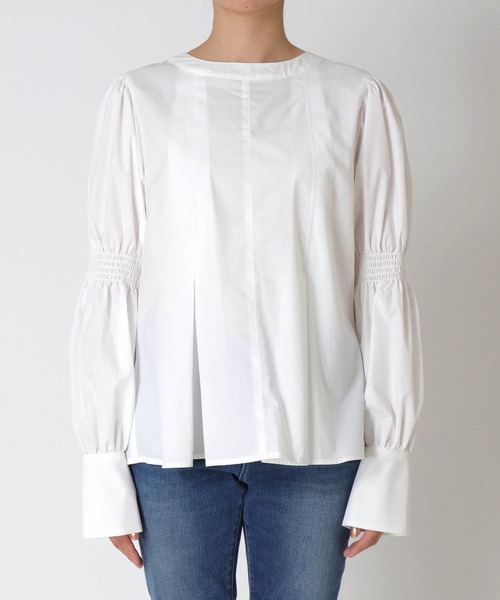 Three Four Time(スリーフォータイム)の「ギャザースリーブブラウス(シャツ/ブラウス・レディース・オフホワイト/ピンク・FREE)」の14枚目の写真