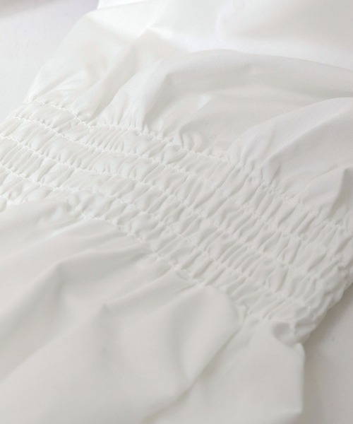 Three Four Time(スリーフォータイム)の「ギャザースリーブブラウス(シャツ/ブラウス・レディース・オフホワイト/ピンク・FREE)」の15枚目の写真