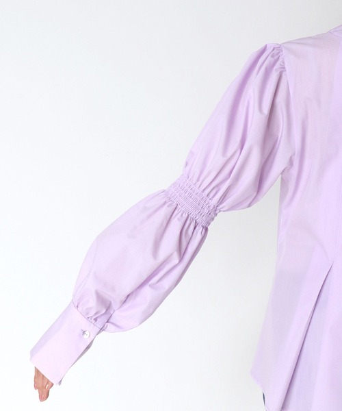 Three Four Time(スリーフォータイム)の「ギャザースリーブブラウス(シャツ/ブラウス・レディース・オフホワイト/ピンク・FREE)」の21枚目の写真