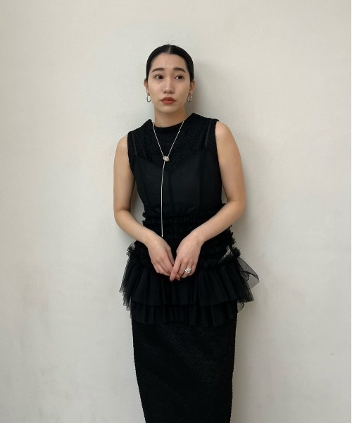 Ameri（アメリ）の「ORIGINAL PUNCHING CHINO DRESS（ワンピース・レディース・ブルー/ブラック/アイボリー・MEDIUM/SMALL）」の17枚目の写真