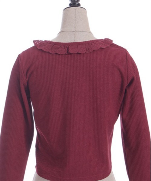 axes femme POETIQUE（アクシーズファムポエティック）の「レースアップカットプル（Tシャツ/カットソー・レディース・ホワイト/ブラック/ワイン・MEDIUM）」の20枚目の写真