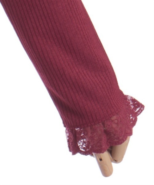 axes femme POETIQUE（アクシーズファムポエティック）の「レースアップカットプル（Tシャツ/カットソー・レディース・ホワイト/ブラック/ワイン・MEDIUM）」の19枚目の写真