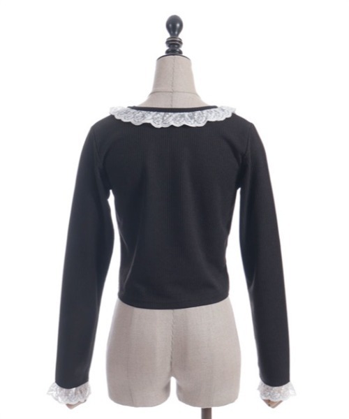 axes femme POETIQUE（アクシーズファムポエティック）の「レースアップカットプル（Tシャツ/カットソー・レディース・ホワイト/ブラック/ワイン・MEDIUM）」の16枚目の写真