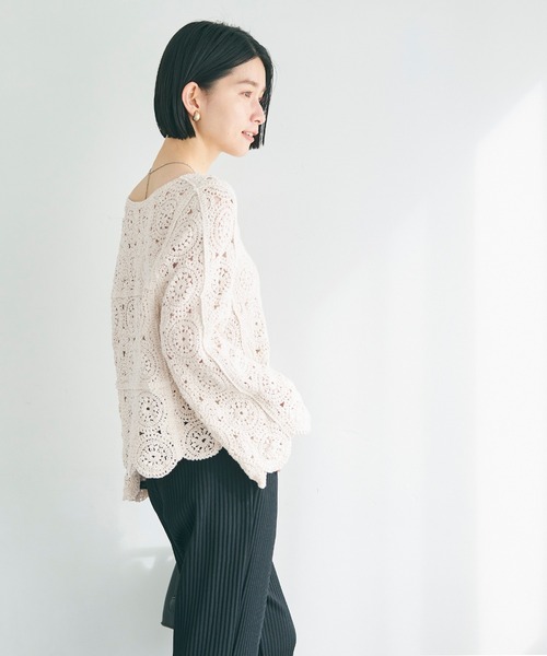 coca（coca）（コカ）の「フレアスリーブ クロシェトップス（その他トップス・レディース・アイボリー・ONE SIZE）」の2枚目の写真