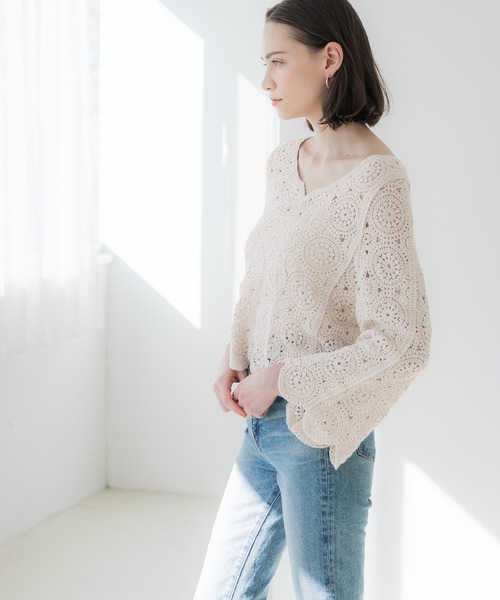 coca（coca）（コカ）の「フレアスリーブ クロシェトップス（その他トップス・レディース・アイボリー・ONE SIZE）」の8枚目の写真