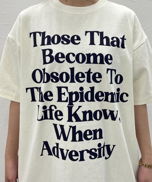 PBLIM(ページボーイリム)の「《UNISEX》メッセージロゴTシャツ(Tシャツ/カットソー・レディース・ネイビー/アイボリー/ミント/レンガ・MEDIUM/LARGE)」の10枚目の写真