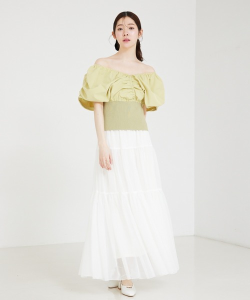 SELFIST(セルフィスト)の「チュールティアードスカート ウエストゴム レイヤード 夏服 オールシーズン(スカート・レディース・ブラック/ピンク/オフホワイト・フリー)」の14枚目の写真