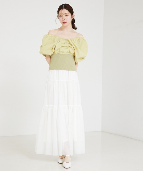 SELFIST(セルフィスト)の「チュールティアードスカート ウエストゴム レイヤード 夏服 オールシーズン(スカート・レディース・ブラック/ピンク/オフホワイト・フリー)」の15枚目の写真