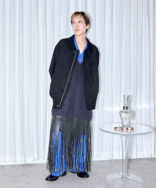 PONTI(ポンティ)の「PONTI 別注 FRINGE DRESS PO2P020:ワンピース(ワンピース・レディース・ネイビー・SMALL/X-SMALL)」の2枚目の写真