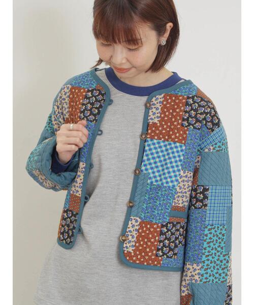 ♡新品タグ付き♡ ツハル サマンサモスモス 花柄パッチワークジャケット ブルー TSUHARU by Samansa Mos2（ツハルバイサマンサモスモス）の「花