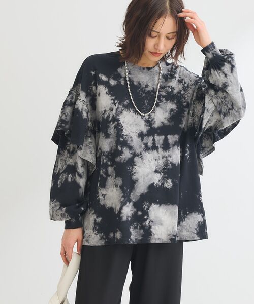 Sugar spoon（シュガースプーン）の「・SUGAR SPOON ブリーチラッフルプルオーバー（スウェット・レディース・グリーン/アイボリー/ピンク/ブラック・FREE）」の5枚目の写真