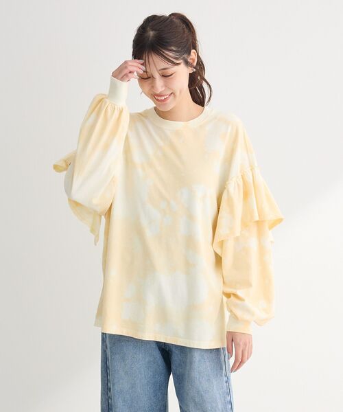 Sugar spoon（シュガースプーン）の「・SUGAR SPOON ブリーチラッフルプルオーバー（スウェット・レディース・グリーン/アイボリー/ピンク/ブラック・FREE）」の13枚目の写真