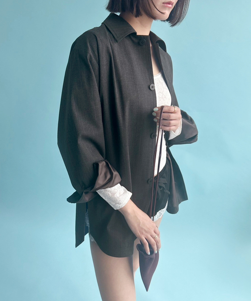 edit for lulu シルクのスパンコールジャケット トップス