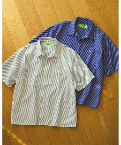 UNIVERSAL OVERALL（ユニバーサルオーバーオール）の「【別注】UNIVERSAL OVERALL / Work Shirt（シャツ/ブラウス・メンズ・ホワイト/ブルー・SMALL/MEDIUM/LARGE/X-LARGE）」の2枚目の写真