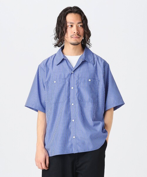 UNIVERSAL OVERALL（ユニバーサルオーバーオール）の「【別注】UNIVERSAL OVERALL / Work Shirt（シャツ/ブラウス・メンズ・ホワイト/ブルー・SMALL/MEDIUM/LARGE/X-LARGE）」の14枚目の写真