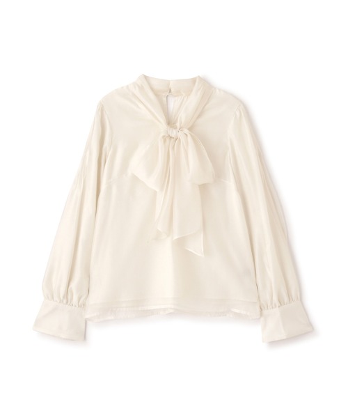 JILL by JILL STUART(ジルバイジルスチュアート)の「◇シャイニーシアーボウタイブラウス(シャツ/ブラウス・レディース・ブラック/ホワイト系その他/ピンク・FREE)」の4枚目の写真