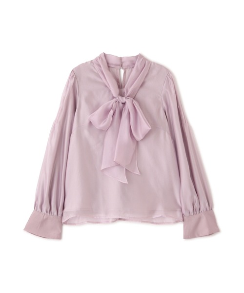 JILL by JILL STUART(ジルバイジルスチュアート)の「◇シャイニーシアーボウタイブラウス(シャツ/ブラウス・レディース・ブラック/ホワイト系その他/ピンク・FREE)」の6枚目の写真