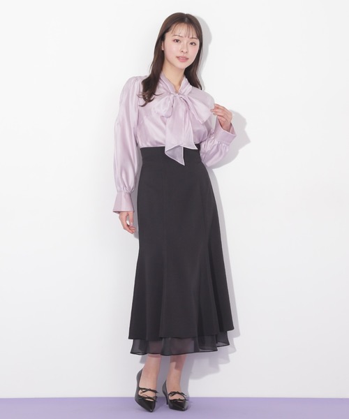 JILL by JILL STUART(ジルバイジルスチュアート)の「◇シャイニーシアーボウタイブラウス(シャツ/ブラウス・レディース・ブラック/ホワイト系その他/ピンク・FREE)」の22枚目の写真