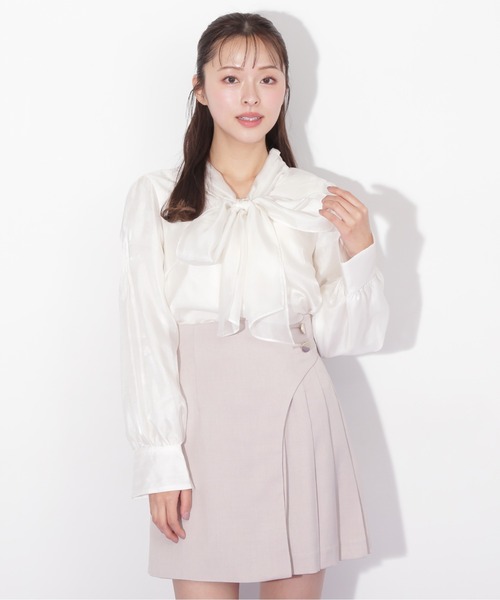JILL by JILL STUART(ジルバイジルスチュアート)の「◇シャイニーシアーボウタイブラウス(シャツ/ブラウス・レディース・ブラック/ホワイト系その他/ピンク・FREE)」の18枚目の写真