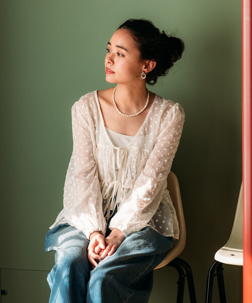 FREAK'S STORE(フリークスストア)の「花柄刺繍 シアーブラウス(シャツ/ブラウス・レディース・オフホワイト/ブラック・フリ-)」の11枚目の写真