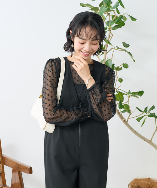 FREAK'S STORE(フリークスストア)の「花柄刺繍 シアーブラウス(シャツ/ブラウス・レディース・オフホワイト/ブラック・フリ-)」の3枚目の写真