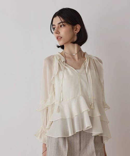 美品  シフォンフレアブラウス（シャツ/ブラウス）｜Diagram トップス