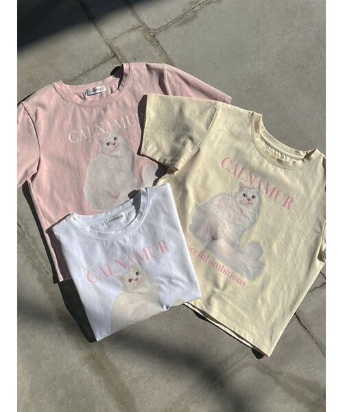 CALNAMUR(カルナムール)の「キャットTシャツ(Tシャツ/カットソー・レディース・ホワイト/イエロー/ピンク・FREE)」の20枚目の写真
