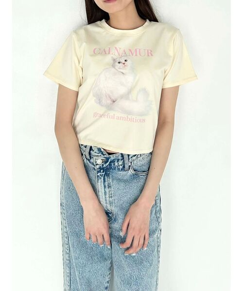 CALNAMUR(カルナムール)の「キャットTシャツ(Tシャツ/カットソー・レディース・ホワイト/イエロー/ピンク・FREE)」の5枚目の写真