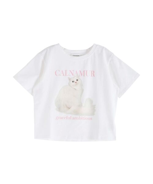 CALNAMUR(カルナムール)の「キャットTシャツ(Tシャツ/カットソー・レディース・ホワイト/イエロー/ピンク・FREE)」の2枚目の写真