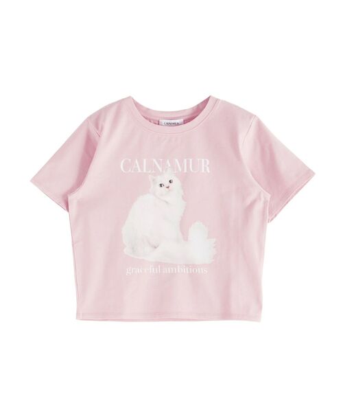 CALNAMUR(カルナムール)の「キャットTシャツ(Tシャツ/カットソー・レディース・ホワイト/イエロー/ピンク・FREE)」の1枚目の写真