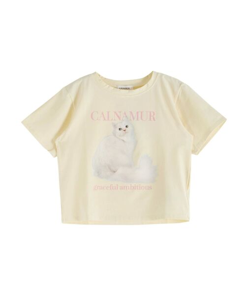 CALNAMUR(カルナムール)の「キャットTシャツ(Tシャツ/カットソー・レディース・ホワイト/イエロー/ピンク・FREE)」の3枚目の写真