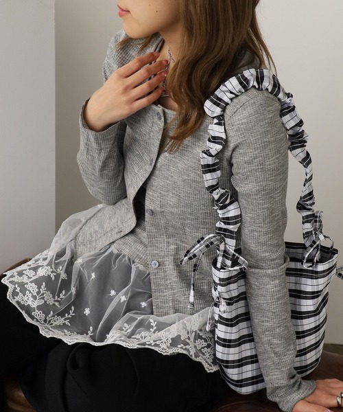 ROOPTOKYO(ループトウキョウ)の「アンサンブル カーディガン 秋物 秋服 2026年秋冬(Tシャツ/カットソー・レディース・ブラック/ベージュ/グレー/サックスブルー/ホワイト・FREE)」の3枚目の写真