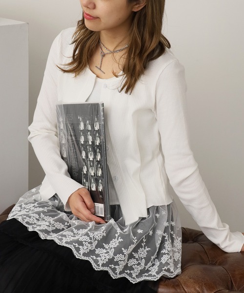 ROOPTOKYO(ループトウキョウ)の「アンサンブル カーディガン 秋物 秋服 2026年秋冬(Tシャツ/カットソー・レディース・ブラック/ベージュ/グレー/サックスブルー/ホワイト・FREE)」の1枚目の写真