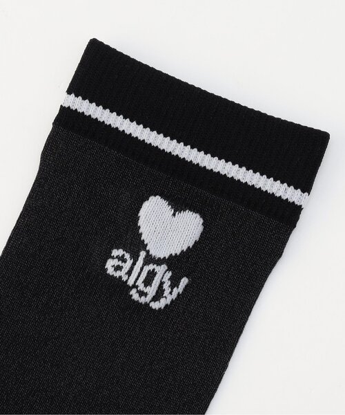 algy(アルジー)の「ハートロゴシアークルーソックス(ソックス/靴下・キッズ・オフホワイト/ブラック/イエロー・21/24)」の9枚目の写真